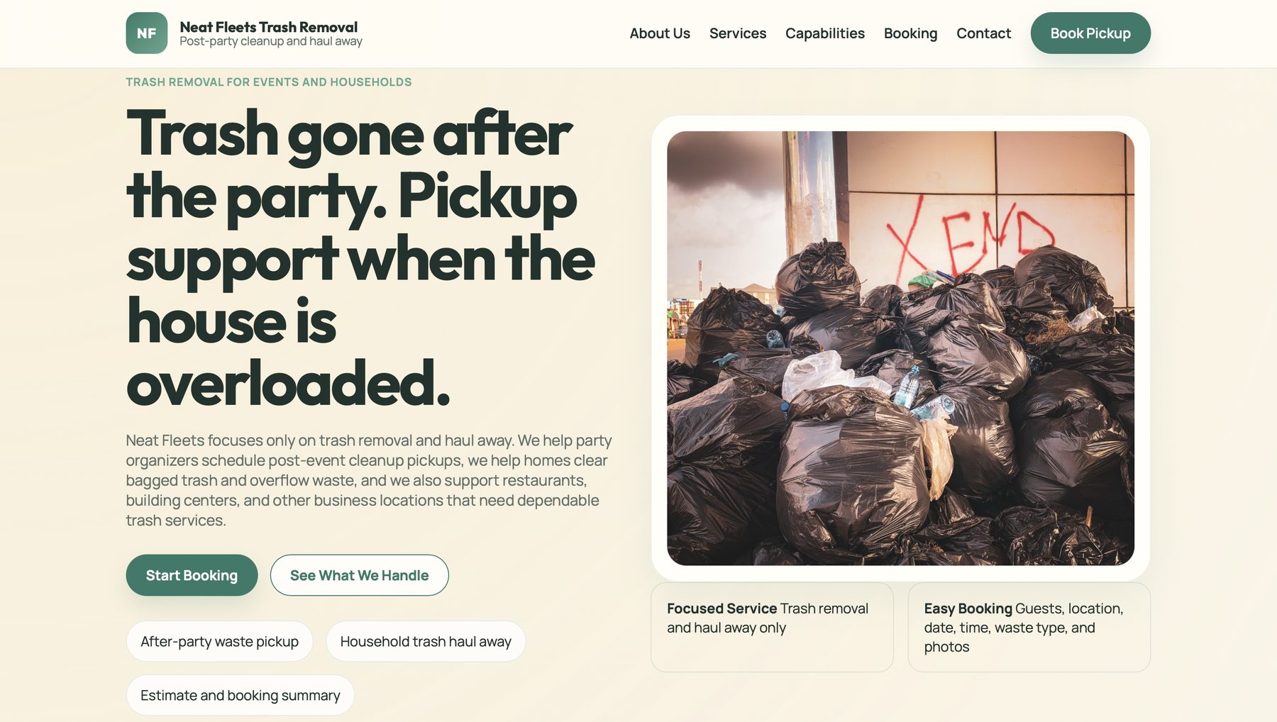 Un service d'enlèvement de déchets qui recueille toute la réservation avant le départ du camion